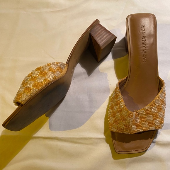 Who Wear What ‘Emily Slide Sandal” 6 kitten heel mule - Picture 2 of 5